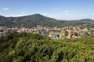 Aerial view of Appalachian State campus